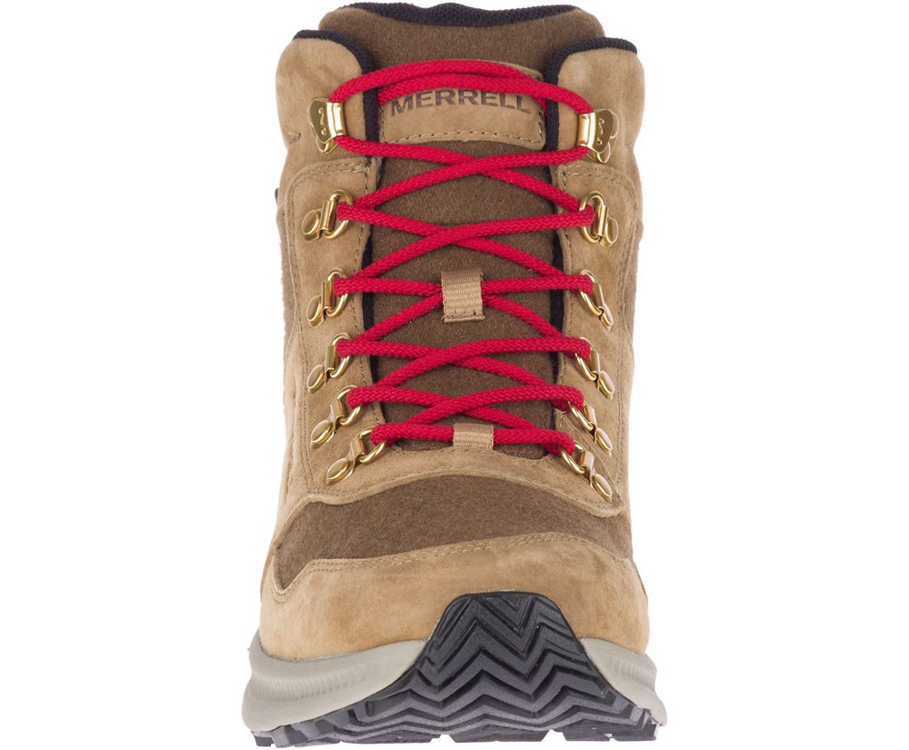 Botas Homem - Merrell Ontario 85 Wool Mid Waterproof - Marrom - YHF983416